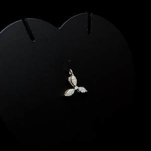 Luxury three petal marquise diamond floral pendant elegant minimalist fine jewelry <b>necklace</b> charm for women without <b>chain</b> - Product Image 4