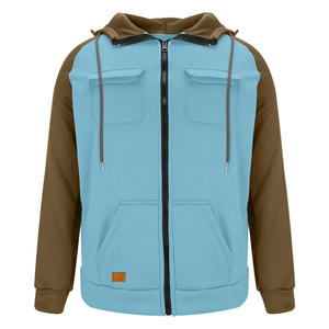 เสื้อฮู้ดซิปทรงบ็อกซี่ผ้าฝ้าย 100% สำหรับผู้ชาย หนานุ่ม ตกแต่งด้วยงานปัก 3 มิติ ลายปักแบบฝรั่งเศส พิมพ์ลาย ปักคริสตัล ผลิตจากโรงงานโดยตรง - Product Image 3