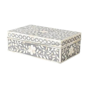 Vente chaude boîte à bijoux incrustation d'os incrustation d'os à la main avec incrustation d'os de couleur naturelle boîte décorative pour la maison meilleure vente - Product Image 3
