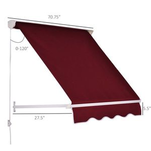 Tenda da Sole Estensibile in Lega di Alluminio per Balcone/Patio con Tettoia per Protezione dalla Pioggia - Funzionamento Manuale, Finitura Rivestita - Product Image 2