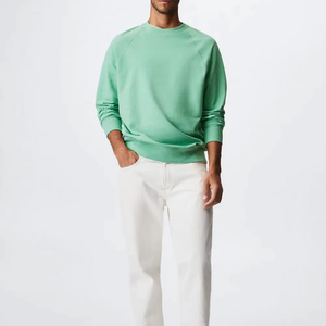 Sweat-shirt unisexe vert à col rond, coupe ajustée, imprimé animal, pull décontracté, vêtement d'automne, polyester, tissu en molleton français, poche tricotée - Product Image 2