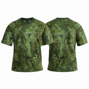 เสื้อยืดพิมพ์ลายพรางแบบกำหนดเอง แขนสั้น คอกลม ระบายอากาศได้ดี เหมาะสำหรับใส่ลำลอง เล่นกีฬากลางแจ้ง เสื้อผ้าขายส่ง - Product Image 3