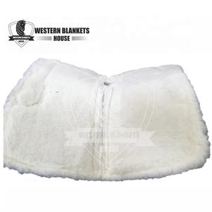 Haute qualité sur mesure 32x32 Sports de plein air équestre laine occidentale en peau de mouton polaire tapis de selle polycoton robuste - Product Image 4