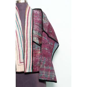 เสื้อแจ็คเก็ตผ้าฝ้ายถักสำหรับผู้หญิง สไตล์โบโฮ ลายพิมพ์บล็อก ลายดอกไม้ ปักลาย ติดกระดุม เป็นมิตรกับสิ่งแวดล้อม ใส่ได้สองด้าน แห้งเร็ว - Product Image 2