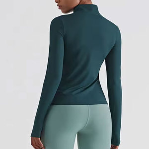 Haut de sport pour femme à manches longues, imprimé, tricoté, à séchage rapide, respirant, en Spandex et Polyester, taille haute - Product Image 2