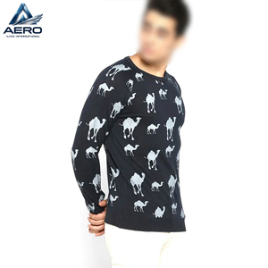 Sweat-shirt en tricot imprimé intégral pour homme, prix d'usine en gros, pull décontracté à col rond en polaire chaud pour l'hiver, personnalisable - Product Image 2