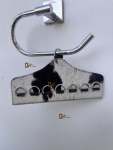 New Arrival Handcrafted Brass Genuine Cowhide Leather Luxury Wild Scarf Rag Holder Wall <b>Hook</b> <b>Kitchen</b> Towel Organizer Hanging - Product Image 2