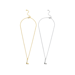 Collana con Ciondolo a Forma di Lettera L in Acciaio Inossidabile, Gioiello Minimalista da Donna 6mm - Product Image 2