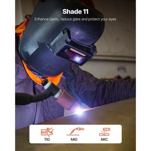 Lente per saldatura auto-oscurante 4.25'' x 2'' con 11 tonalità di colore, sensori a doppio arco, rivestimento in oro, compatibile con saldatura automatica MIG TIG - Product Image 6