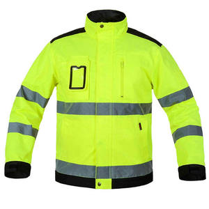 Safety <b>Jacket</b> with Reflector Strips Lightweight and High Visibility Design for Outdoor Security Use - Product Image 1