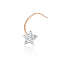 Zota Jewel – Piercing de nez en or rose 18 carats avec diamant naturel en forme d'étoile, taille standard, bijoux fins pour femme, cadeau