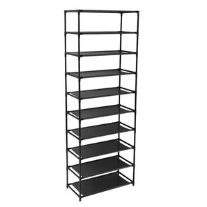 Scarpiera a 10 livelli impilabile con struttura in acciaio inossidabile, scaffali salvaspazio, mobiletto scarpiera stile rustico per 50 paia di scarpe - Product Image 6