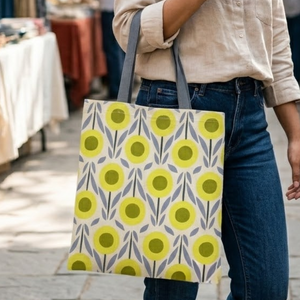 Hot Sale Bohemian Fashion Cotton <b>Canvas</b> <b>Tote</b> Bag | Eco Friendly Luxury Reusable Lightweight Foldable Shopping Bag | Custom Logo - Product Image 5