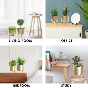 Macetero de Metal Resistente con Soporte, Fácil de Montar, Estructura Ligera y Duradera, Accesorio Decorativo para Jardinería - Product Image 3