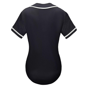 Camiseta de Béisbol Unisex Negra Ajustada con Cuello en V, Manga Corta, Transpirable, con Botones Frontales, Malla Ecológica, Ropa Deportiva - Product Image 2