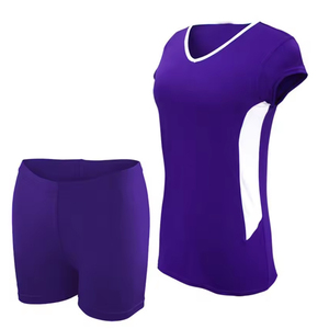 Black Red Sleeveless Volleyball Jersey <b>Set</b> Breathable Polyester Unisex Adult Uniform - Product Image 5