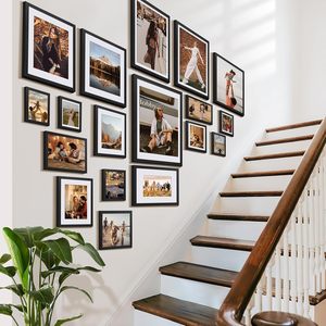 Ensemble de table simple et moderne avec cadres photo en bois. Couleur noire. <span class=keywords><strong>Collage</strong></span> multi-cadres pour être affiché sur les murs ou sur les tables. - Product Image 5