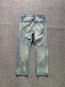 Pantalones Cargo Vaqueros Ligeros de Algodón 100% con Efecto Desgastado, Transpirables, Lavado Ácido, de Cintura Alta, Pierna Ancha Personalizable para Hombre - Product Image 3