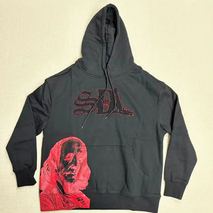Sudadera con Capucha Oversize de Algodón 100% para Hombre, Estilo Urbano de Alta Calidad con Pedrería y Estampado Serigrafiado, Efecto Desgastado por el Sol, Modelo SDL - Product Image 3