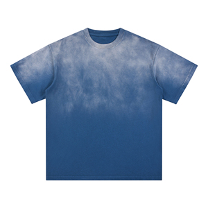 T-shirt vintage pour homme en coton épais, finition délavée, coupe ample, style streetwear, col rond, manches courtes, confortable - Product Image 6