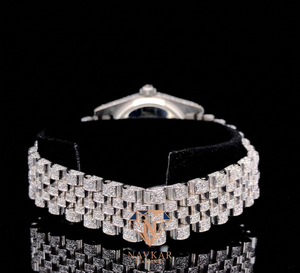 Hip Hop Design Silver Plated Fully Diamond Quartz Wrist <b>Watches</b> Shiny Round <b>Case</b> 20mm Band Width Iced Out <b>Watch</b> for Men - Product Image 3