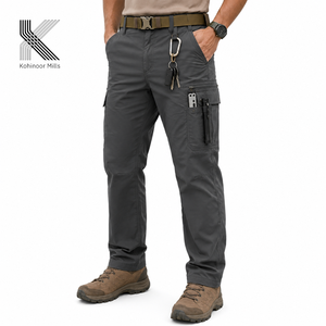 Men's Midweight Formal Mid Waist Button Fly Waterproof Windproof Breathable Anti-Wrinkle Canvas Autumn Tactical <b>Hiking</b> Pants - Product Image 4