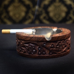Handcrafted Aluminum Smokeless Ashtray American Style Round Design Premium Luxury Smoking Accessory for Home Table Decor - Product Image 2