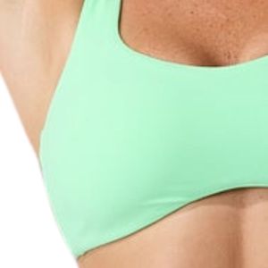 Sujetador Deportivo con Tirantes para Mujer, Color Verde Menta, Transpirable, Elástico, Top Corto para Yoga, Gimnasio, Running, Fitness, Entrenamiento, Ropa Deportiva - Product Image 4