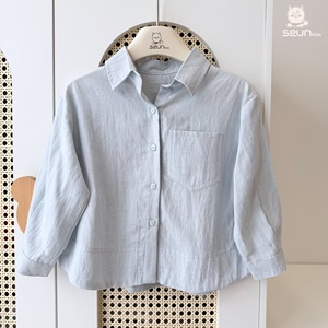 Chemise en lin Tencel à manches longues pour enfants SeunKids, douce, respirante, tissée, décontractée, pour garçons et filles - Product Image 6