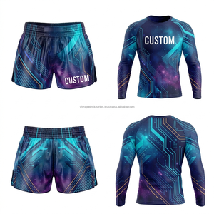 Ensemble short et rashguard Muay Thai personnalisé en gros – Kit d'entraînement de boxe et de kickboxing extensible, respirant et léger - Product Image 3