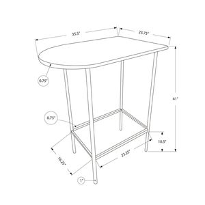 Modern White Laminate Metal 36\" Rectangular <b>Bar</b> <b>Table</b> Small <b>Kitchen</b> Home <b>Bar</b> & Pub with Contemporary Style <b>Bar</b> Height - Product Image 4