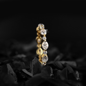 Oval and Round Diamond Eternity Band 14K Gold Alternating Diamond <b>Wedding</b> Band Stackable Bridal Ring Anniversary <b>Gift</b> For Her - Product Image 1