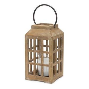 Farol de madera envejecida con portavelas para decoración vintage del hogar, centro de mesa para bodas, fiestas en el jardín y festivales - Product Image 3