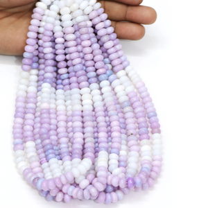 Hermosas cuentas de ópalo de color violeta claro en forma de rondel, cuentas de ópalo violeta, cuentas de ópalo, para la elaboración de joyería artesanal. - Product Image 1