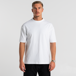 Men's Oversized Black Cotton T-<b>Shirt</b> Short Sleeve O-Neck Contrast Trim Knitted Casual Streetwear Style <b>Patchwork</b> Digital 320 - Product Image 1