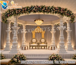 Popular South Indian Wedding FRP Mandap Royal Srilankan Wedding Event Mandap <b>Decor</b> Best South Asian Wedding Fiber Mandap - Product Image 3