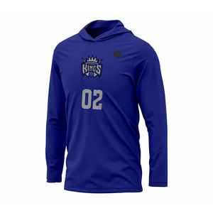 Camiseta de baloncesto morada personalizada – Camiseta de entrenamiento con capucha y manga larga, nombre y número del equipo personalizados - Product Image 5