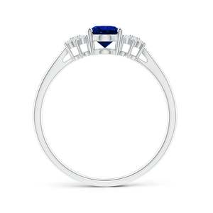 14K Solid Gold Oval Sapphire Solitaire Engagement <b>Ring</b> with Diamond Clustres Handmade <b>Customized</b> Fine Jewelry Wedding Engagement - Product Image 3