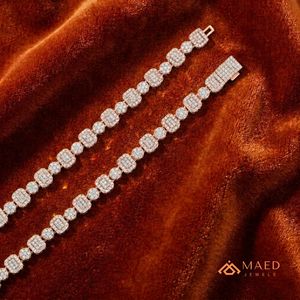 Collier en moissanite plaqué or rose, bijoux fantaisie, chaîne à maillons pour femmes et hommes, cadeau élégant, bijoux fins de New York, NYC, États-Unis - Product Image 2