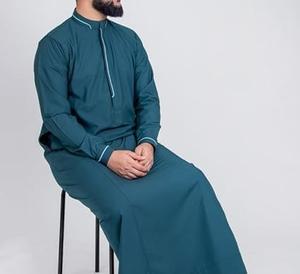 Túnica Musulmana Étnica Tradicional de Color Sólido 2026 al por Mayor, Thobe Árabe para Hombre, Thobes Al Daffah con Bordado y Estampado para Hombre, Jubbah - Product Image 2