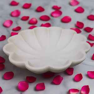 Premium Modern Natural <b>White</b> Urli <b>Marble</b> <b>Round</b> Multi-Functional Serving Bowl for Kitchen <b>Dining</b> <b>Table</b> Ramadan Diwali Occasions - Product Image 2