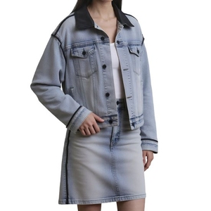 Ensemble deux pièces décontracté surdimensionné en jean pour femme, personnalisé, de qualité supérieure, vente en gros OEM ODM Streetwear - Product Image 3
