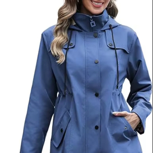 Wholesale Designer <b>Men</b> <b>Long</b> Winter Outdoor Windbreaker <b>Jacket</b> Stand Collar Vintage Style Lightweight Windproof Waterproof Front - Product Image 1