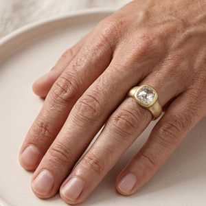 Bague de luxe surprise en or massif 14 carats avec diamant de laboratoire taille coussin 1,20 carat serti clos, bijoux fins pour homme et femme, cadeau pour mariage - Product Image 3
