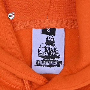 Mash Mindset <b>Men's</b> Orange Hooded Short Sleeve Sweatshirt Fleece Cotton Casual Streetwear <b>Pullover</b> with Front Pocket <b>Mens</b> Hoodies - Product Image 5