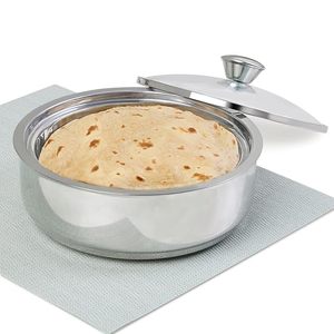 Stainless Steel Round Casserole Pot With Lid 24cm Durable Metal Cookware For Gas And <b>Induction</b> <b>Stoves</b> Hand Wash Only - Product Image 1
