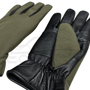 Leather Hunting <b>Gloves</b> Olive Green Black Leather Palm Touchscreen Function Daily Travel <b>Warm</b> Winter Outdoor <b>Gloves</b> - Product Image 5