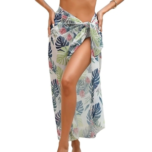 Paréo de plage en mousseline transparente pour femme, léger et fluide, pour maillot de bain, collection été 2026 - Product Image 1