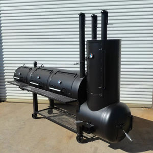 Parrilla de carbón independiente de flujo inverso personalizada para patio, la más demandada, con ahumador y tijeras para el pelo - Product Image 1