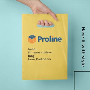 Diseño de logotipo personalizable, bolsas de compras con asa troquelada LDPE, equipaje de mano de plástico Beige esmerilado blanco para prendas y ropa - Product Image 3